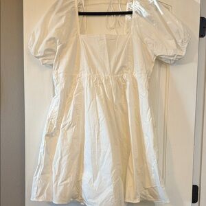 White Puff Sleeve Dress